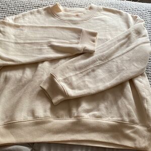 Cream Crewneck Striped Pullover